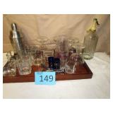 Antique Schweppes Soda Bottle/Bar Set