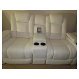 Ashley Signature Design Dual White Leather Seats