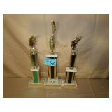 Three Vintage Medium Size Fishing Trophies