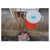 Large Rubbermaid Cooler, BBQ Grill, Torches