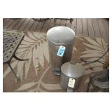 Two Stainless Steel Trash Cans