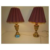 Two Heavy Brass Matching Lamps
