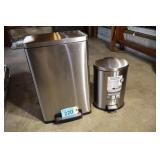Two Stainless Steel Trash Cans