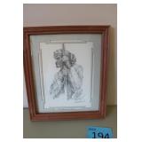 Framed Pencil Drawing The Woodsman.