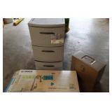 3 Drawer Plastic Cabinet, Metal Box, Moen Faucet