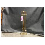 Brass Duck Head Fireplace Set
