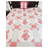Vintage Hand Stitched Dutch Doll Quilt