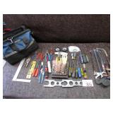 Leather Tool Pouch and Bag of Tools