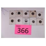 Ten 1890-1901 Indian Head Pennies