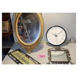 Two Wall Mirrors, Wall Clock, Wall Art