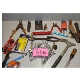 Box of Tools, 25 Wrenches, Tape Measure, Putty