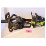 Two Poulan Chain Saws