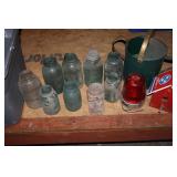 Blue Ball Jars, TN Bird House, Watering Can,