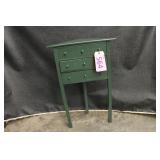 Green Wood Corner Cabinet with Drawers