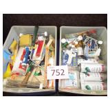 Box of Painting Supplies/Craft Supplies