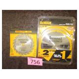 Two 10" Dewalt Saw Blades/One Irwin 7 1/4 Blade
