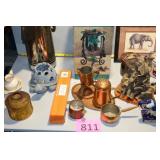 Coffee Dispenser, Crocks, Elephant figurines