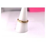 14K Yellow Gold Floral Engraved Band