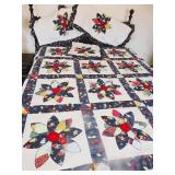 Vintage Hand Stitched Quilt with Pillow Casing