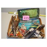 Box of Hand Tools, 3/8 ratchet Socket Set,