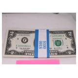 50 Consecutive Serial Uncirc. $2 Bills