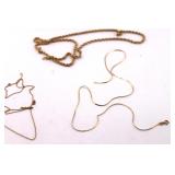 10K and 12K Yellow Gold Broken Chains