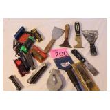 Six Putty Knives, Chalk Line, Allen Wrench Sets