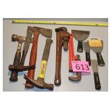 Two Adj. Pipe Wrenches, Framing Hammers, Roof
