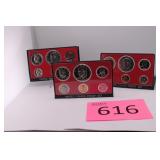 Three 1973 U.S. Mint Coin Proof Sets