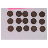 Fifteen Indian Head Pennies