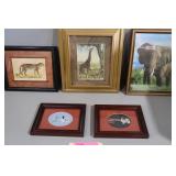 Five Framed Animal Pictures