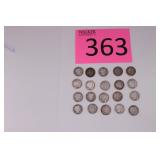 Twenty Barber Silver Dimes