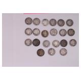 Twenty One Barber Silver Dimes