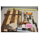 Five 18" Asphalt Brushes with Squeegee,