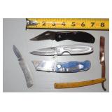 Five Assorted Knives and Razor