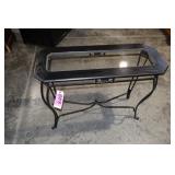 Glass Top Table with Metal Frame