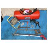 Portable Air Tank, Flood Light, Vintage Saw,