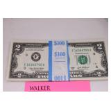 50 Consecutive Serial Uncirc. $2 Bills