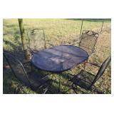 Patio Table and 4 Metal Chairs