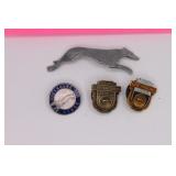 Vintage Greyhound Bus Lines Lapel Pins