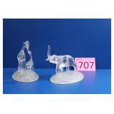 Blown Glass Elephants and Giraffes