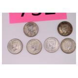 1965, 1966, 1967,1968 Kennedy Half Dollars