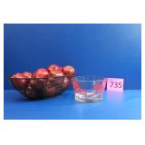 Coca Cola Glass Serving Dish/Basket of Apples