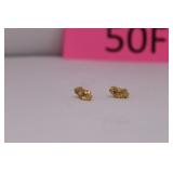 10K Yellow Gold Nugget Pierced Earrings