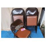 Six Metal Folding Chairs with Cushioned Seats