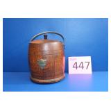 Antique Wood English Biscuit Barrel