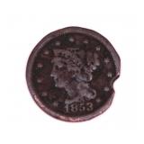1853 Braided Hair Liberty Head Large Cent