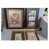 Four Framed Floral Prints
