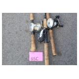 Three Bait Castin Reels and Rods
