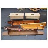 Four Wooden Display Shelves, Benches